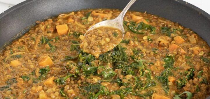 Чечевица с соусом карри