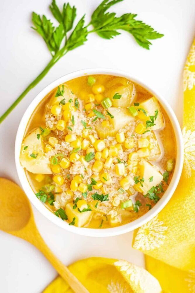 Кукурузный суп с киноа